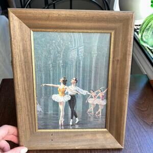 Framed vintage print of ballet dancers